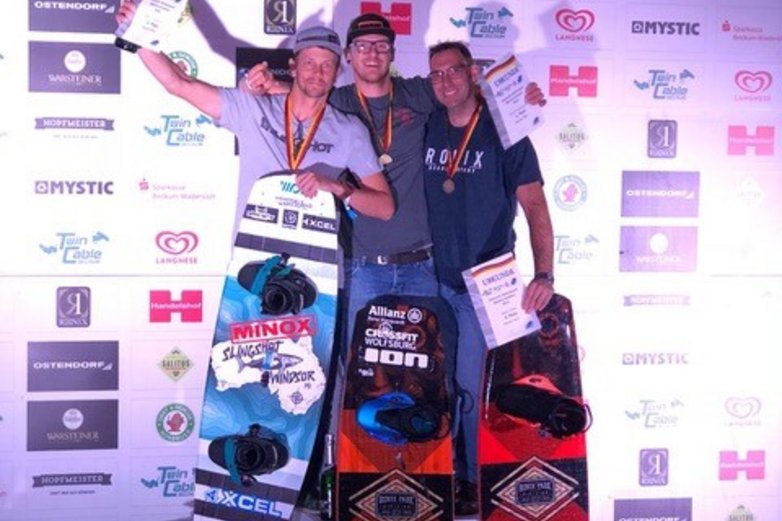 Die drei Sieger der Deutschen Wakeboard-Meisterschaft.