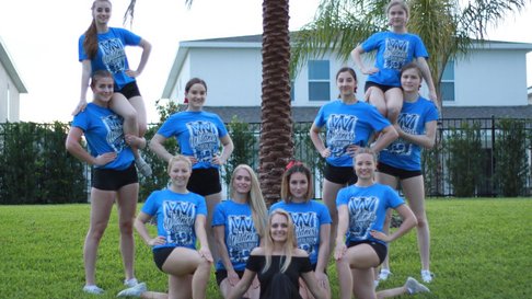 MTV Braunschweig Formation von Cheerleaderinnen des MTV Braunschweig im Grünen.
