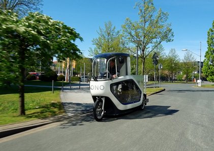 Das e-Cargo-Bike ONO im Einsatz für die Wolfsburg AG