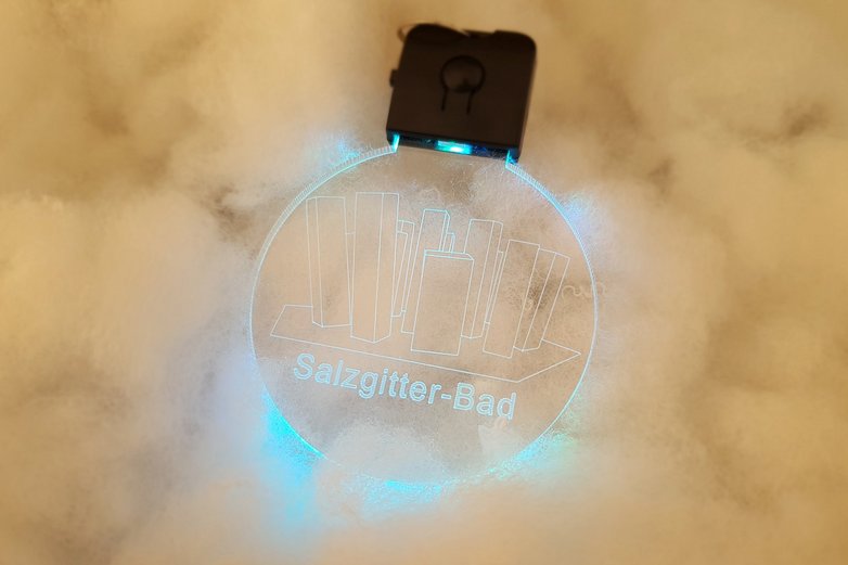 Schlüsselanhänger Salzkristall leuchtend