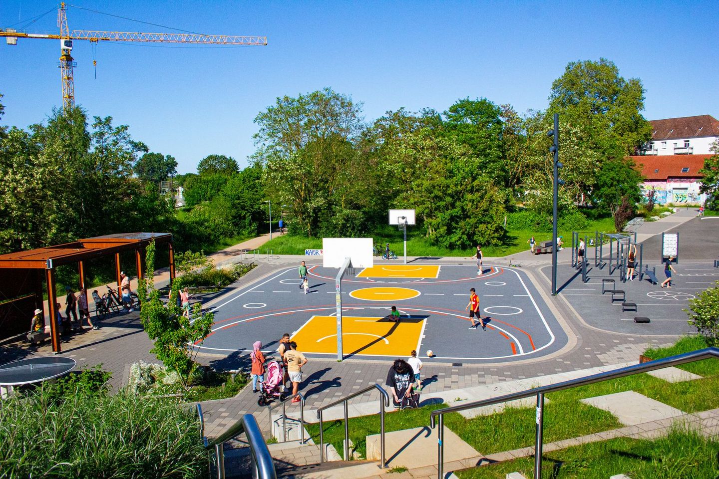 Der neu eröffnete Sportplatz im Nordpark.