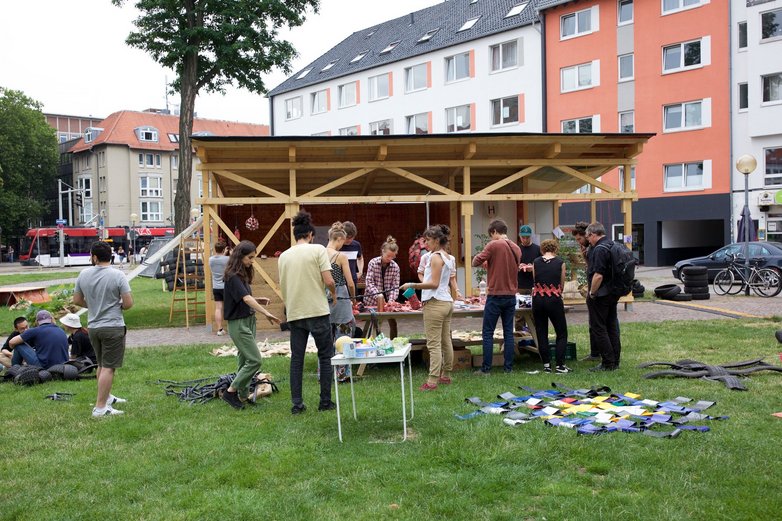 Ein Holzverschlag auf dem Hagenmarkt.