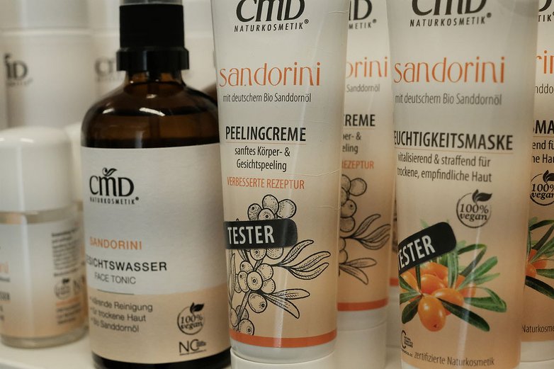 Sanddorn-Kosmetikprodukte.
