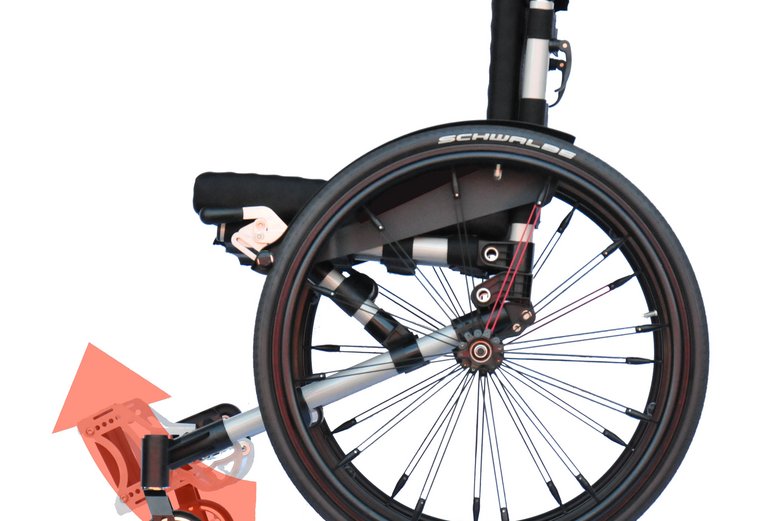 Abbildung eines faltbaren Rollstuhl von Sessio aus Gifhorn.