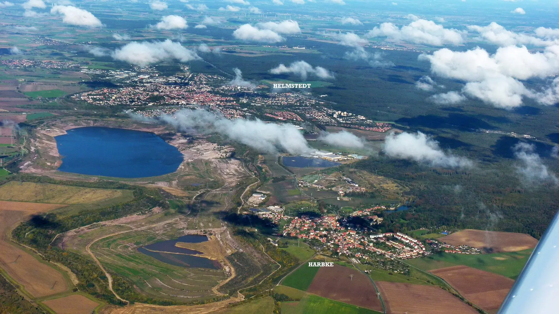 Der Lappwaldsee von oben.