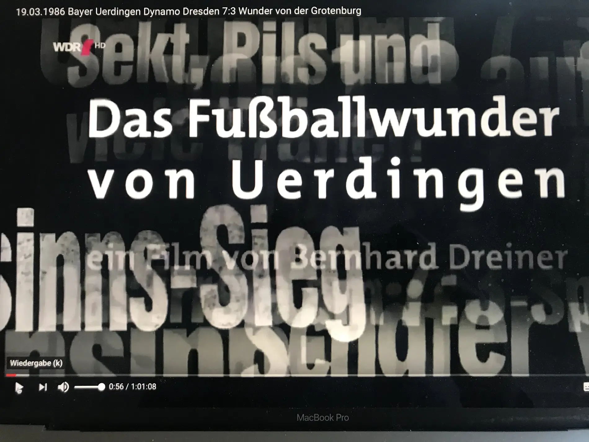 Screenshot der TV-Dokumentation "Das Fußballwunder von Uerdingen".