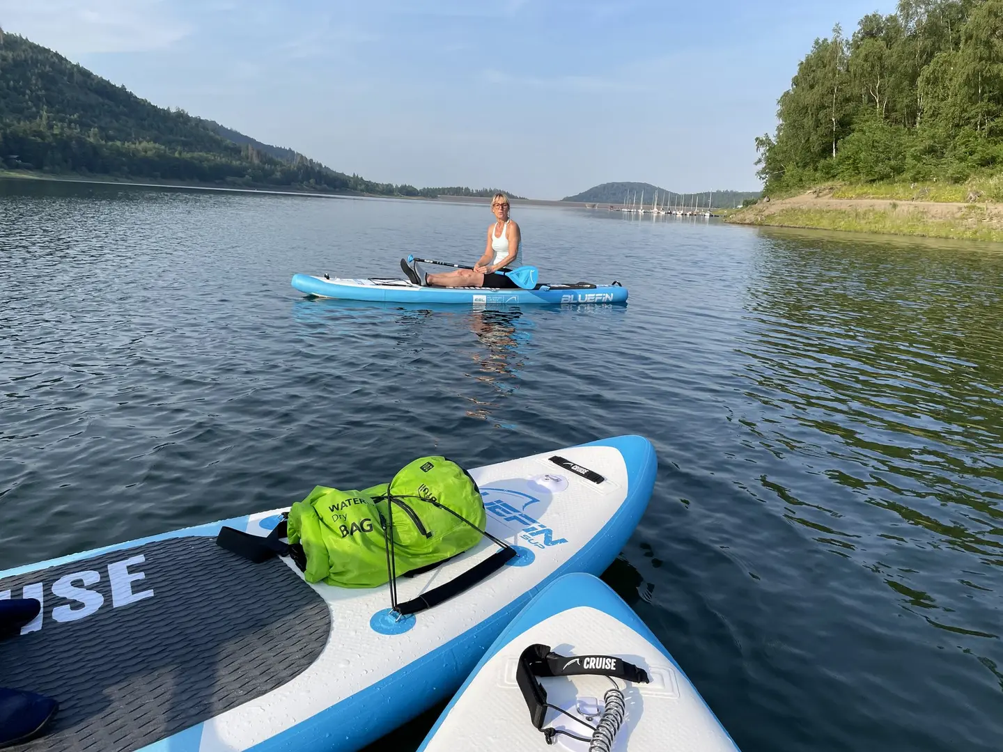 SUP auf einem Harzer See.