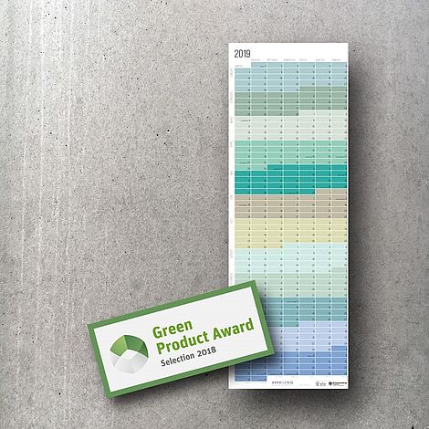 Der Kalender von Wi-La-No wurde mit dem Green Product Award ausgezeichnet.