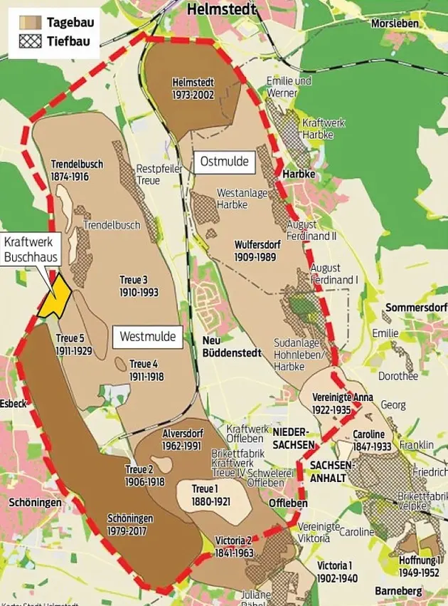 Infografik über das Helmstedter Revier.