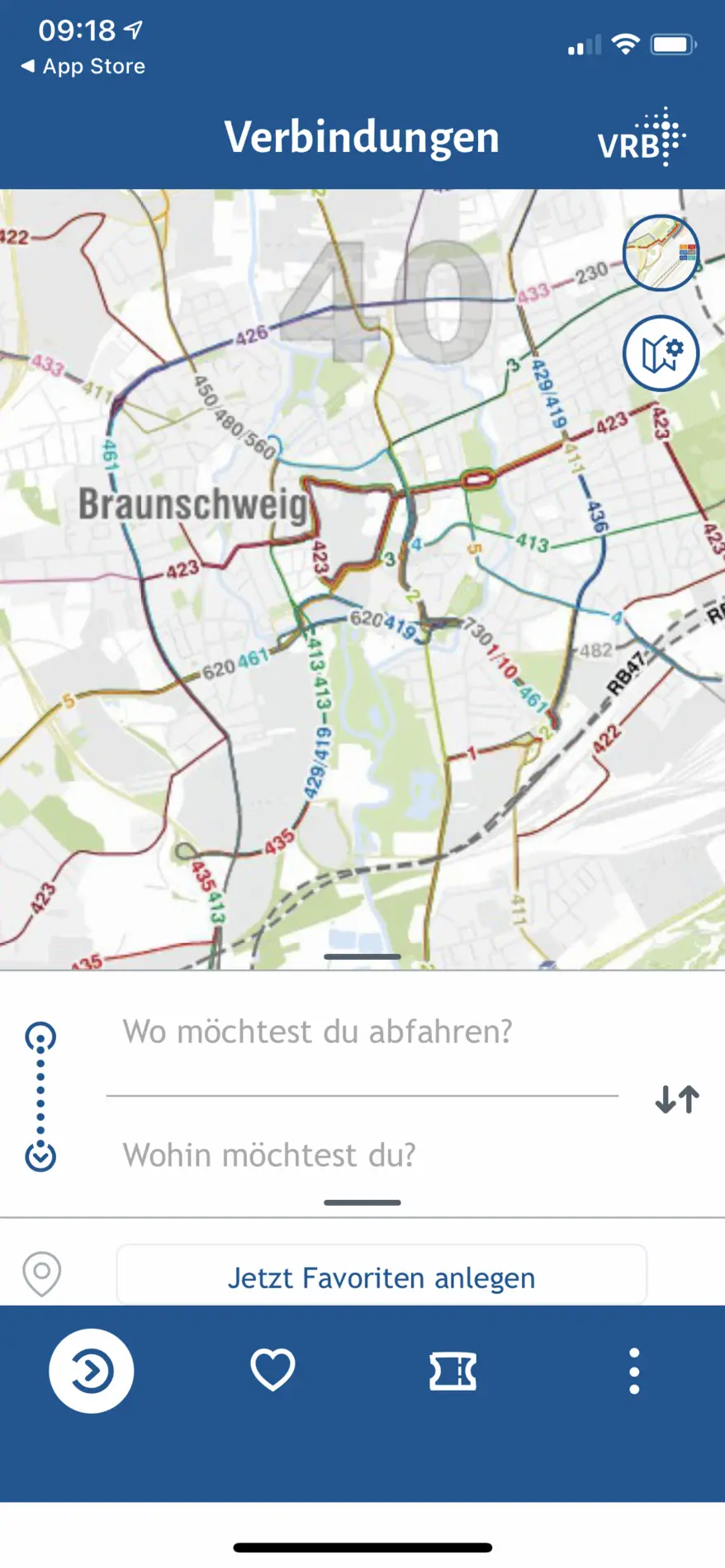 Verbindungssuche ind er App