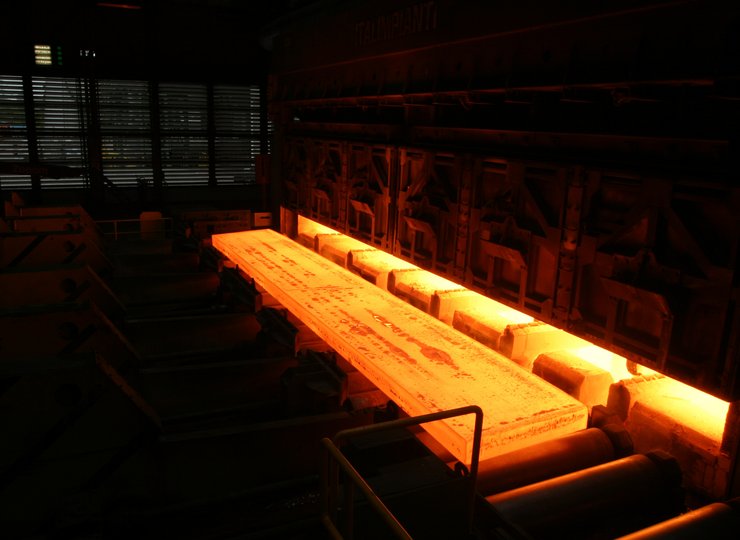 Bramme in der Warmbreitbandstraße