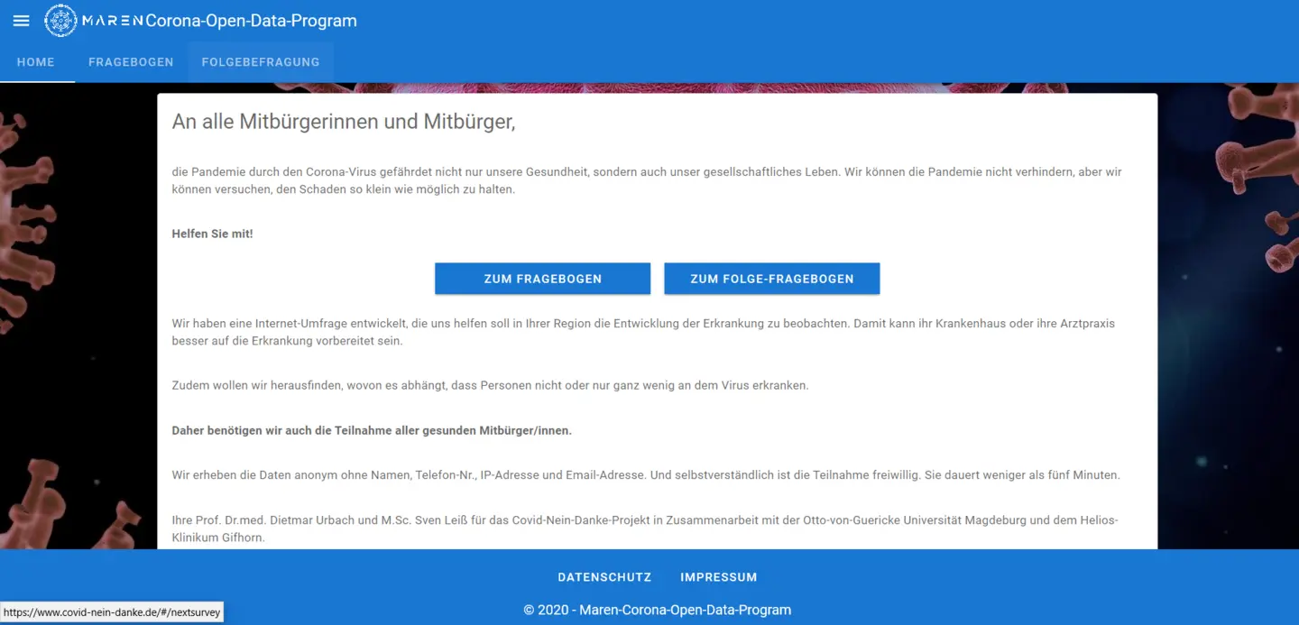 Ein Screenshot der Corona-App aus Gifhorn.
