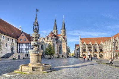 Man blickt auf den Altstadtmarkt in Braunschweig