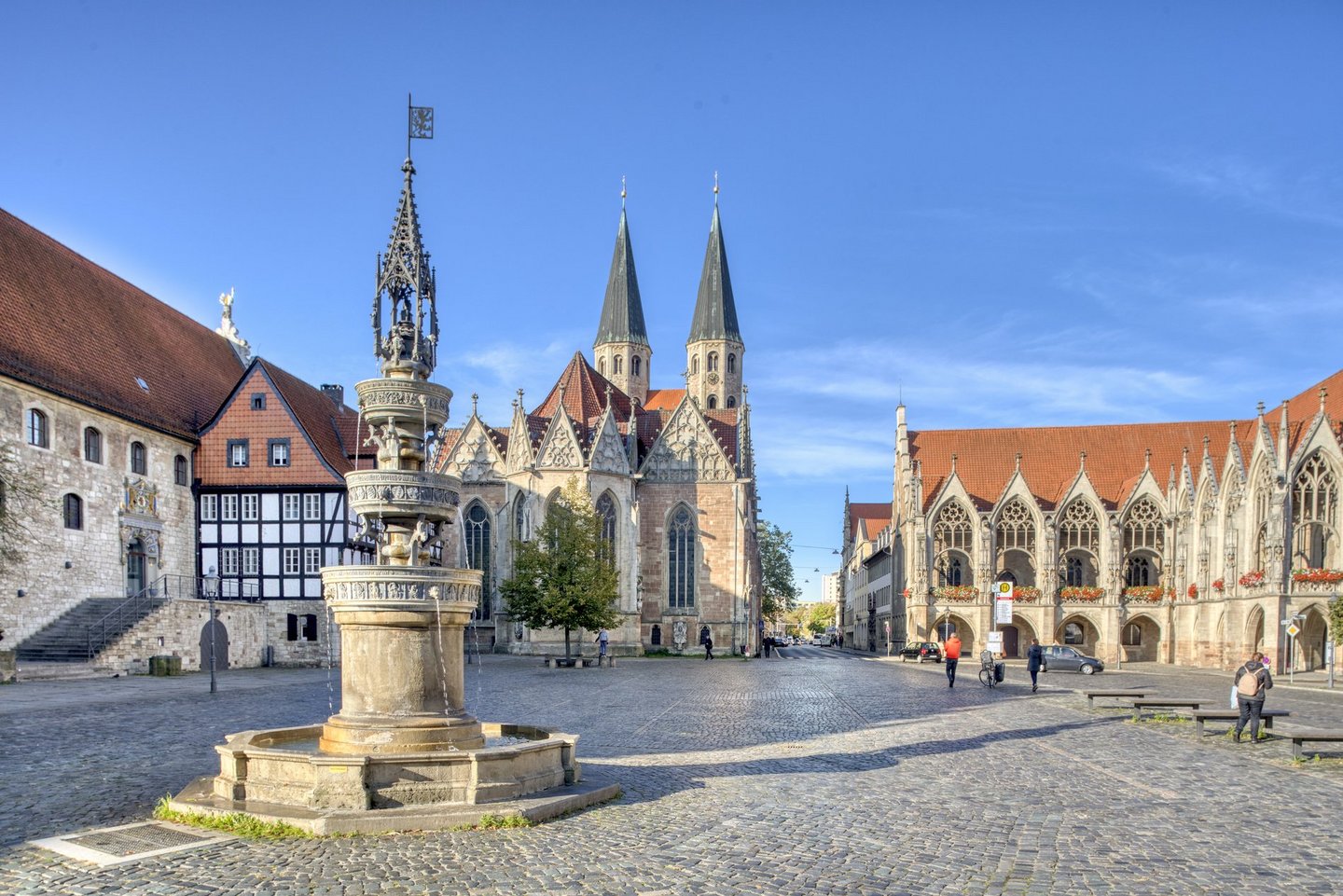 Man blickt auf den Altstadtmarkt in Braunschweig