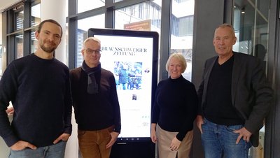 Torben Dietrich, Malte Schumacher, Angela Kleinhans und Kay Rohn im Braunschweiger Medienhaus.