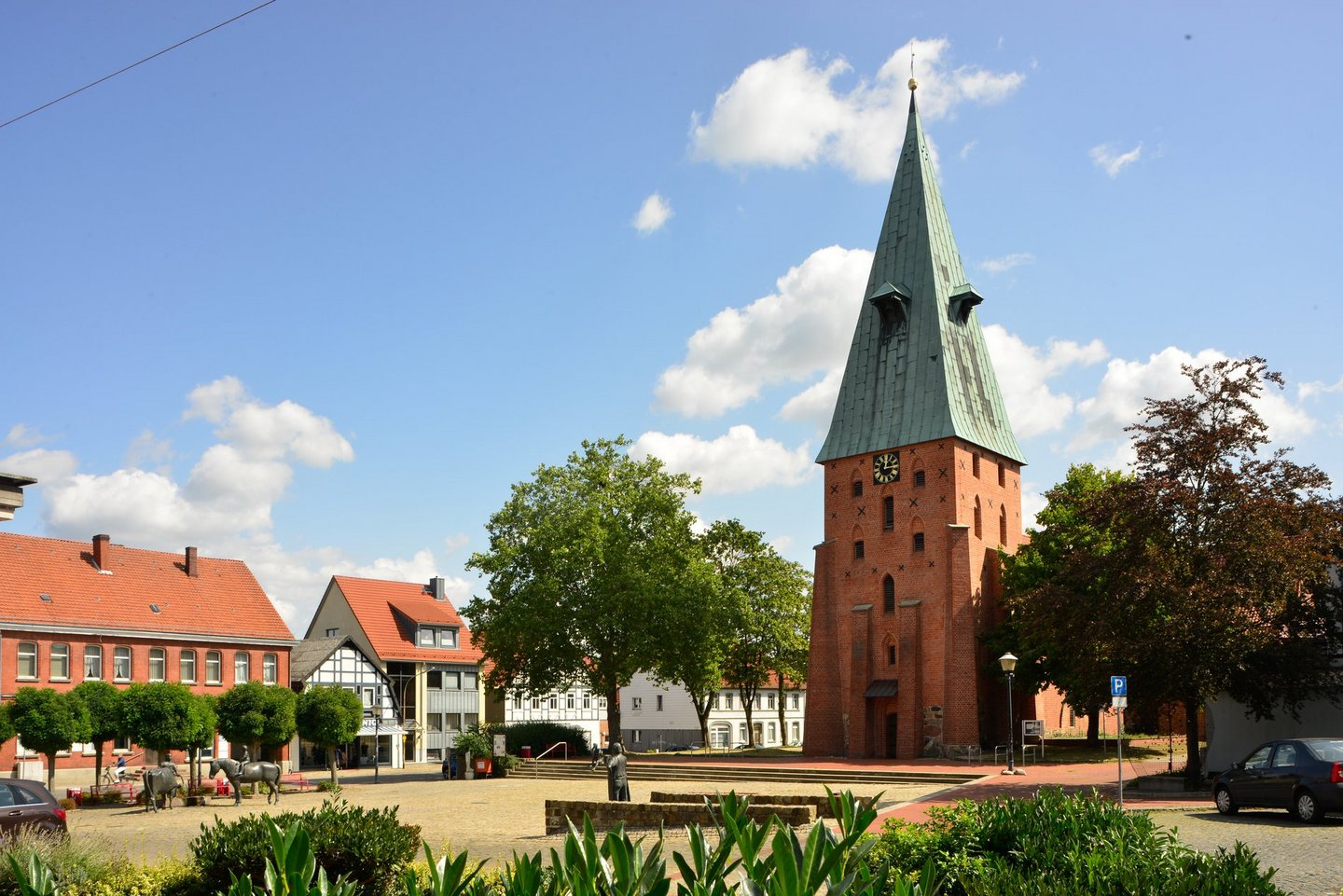Man blickt auf den Marktplatz in Wittingen