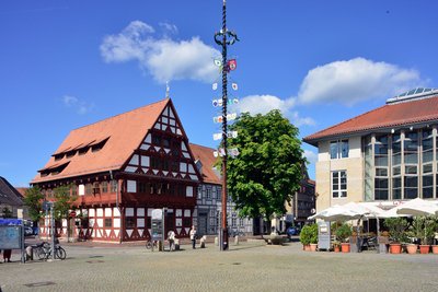 Man blickt auf den Marktplatz in Gifhorn