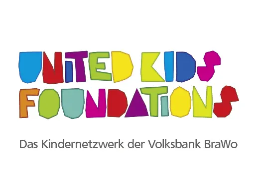 Das bunte Logo des Kindernetzwerkes United Kids Foundations.