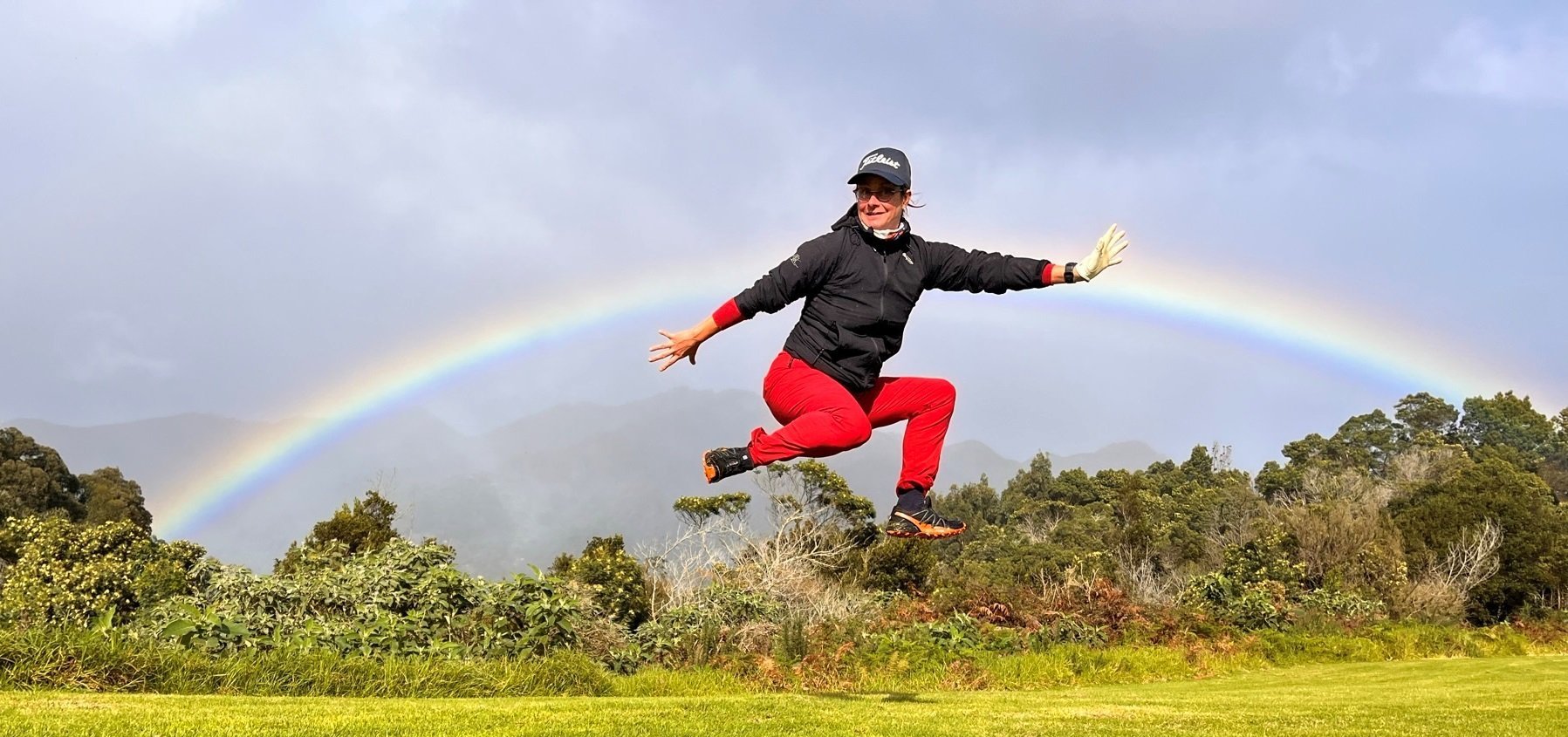 Autorin Nicole Lüdicke auf einem Golfplatz auf Madeira. 