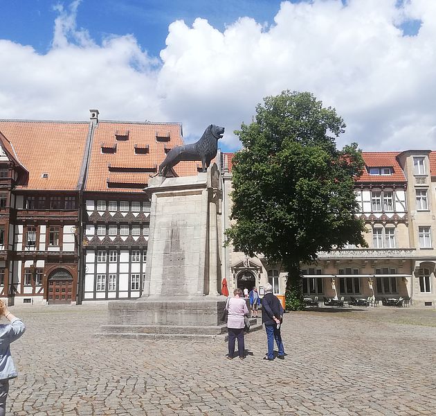 Der Braunschweiger Burgplatz mit dem Löwen. (Bildrechte: Torben Dietrich)