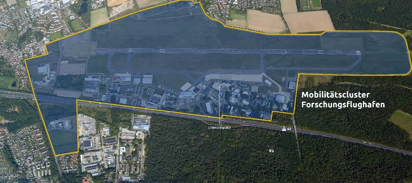Karte vom Mobilitätscluster Forschungsflughafen.