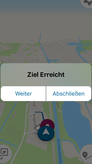 Navigationsfenster der UMA App