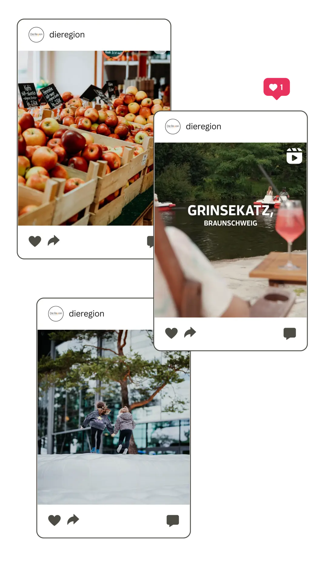 Screenshot von drei Instagram-Postings