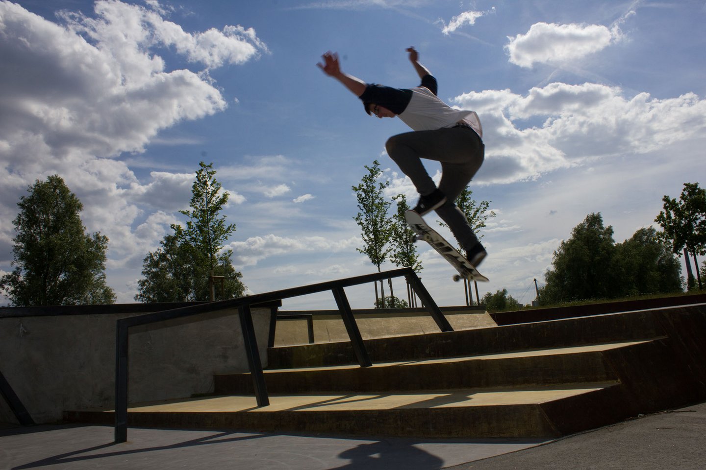Ein Skater im Allerpark