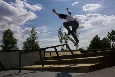 Ein Skater im Allerpark