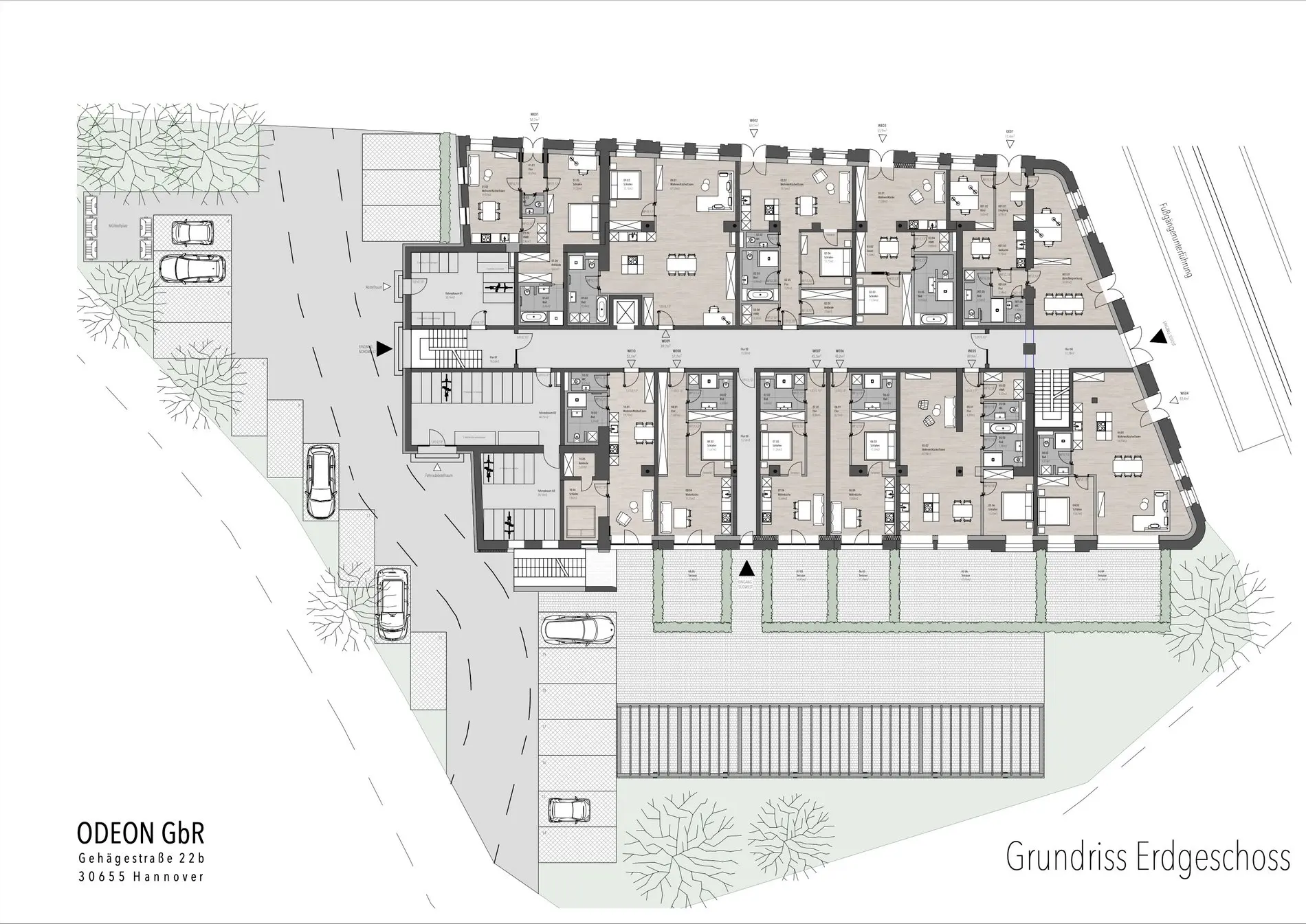 Grundriss eines ehemaligen Theaters, das zur Wohnimmobilie umgestaltet wird.