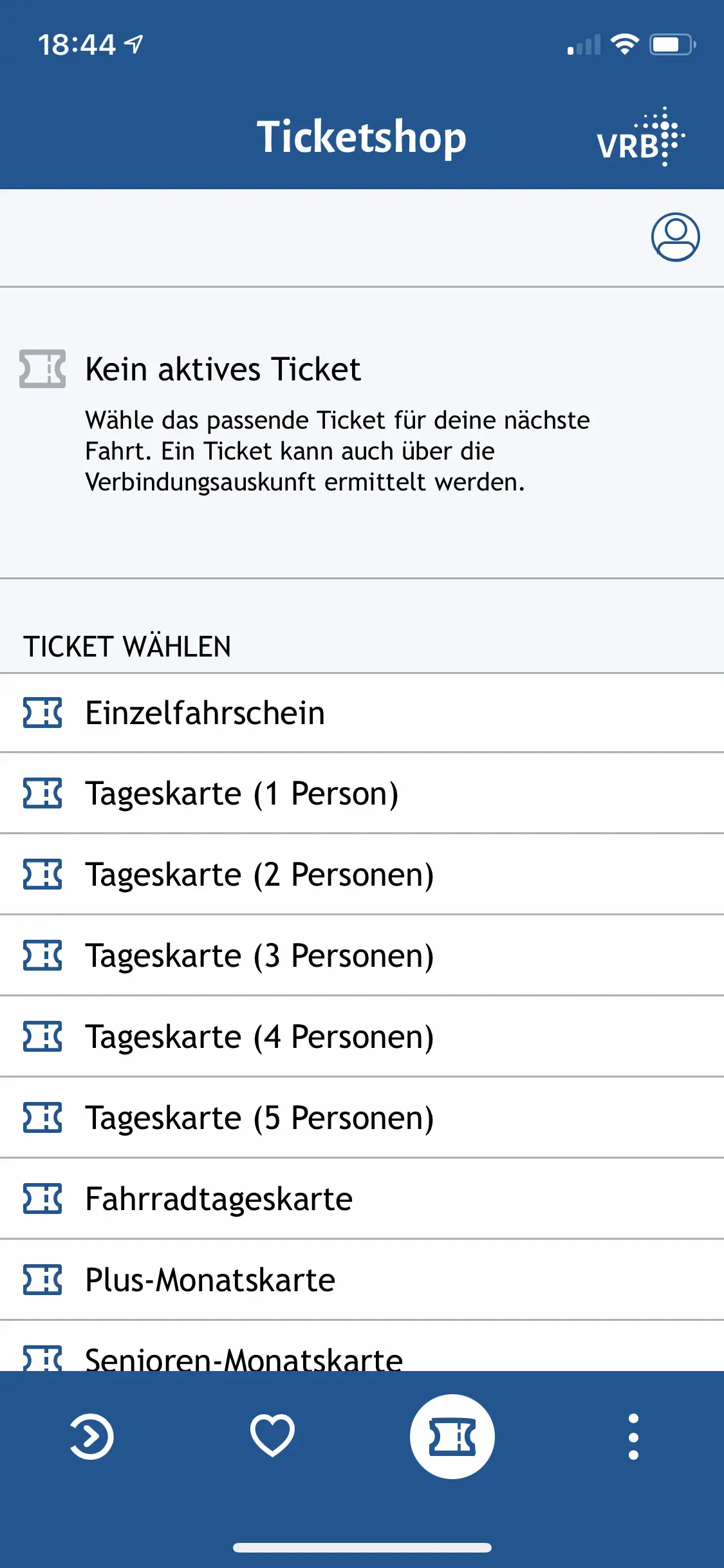 Konfortabel - der Ticketshop direkt in der App