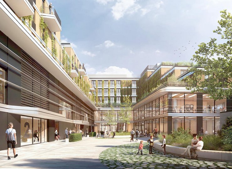 So kann der Innenhof Meckauer Weg in Zukunft aussehen. 