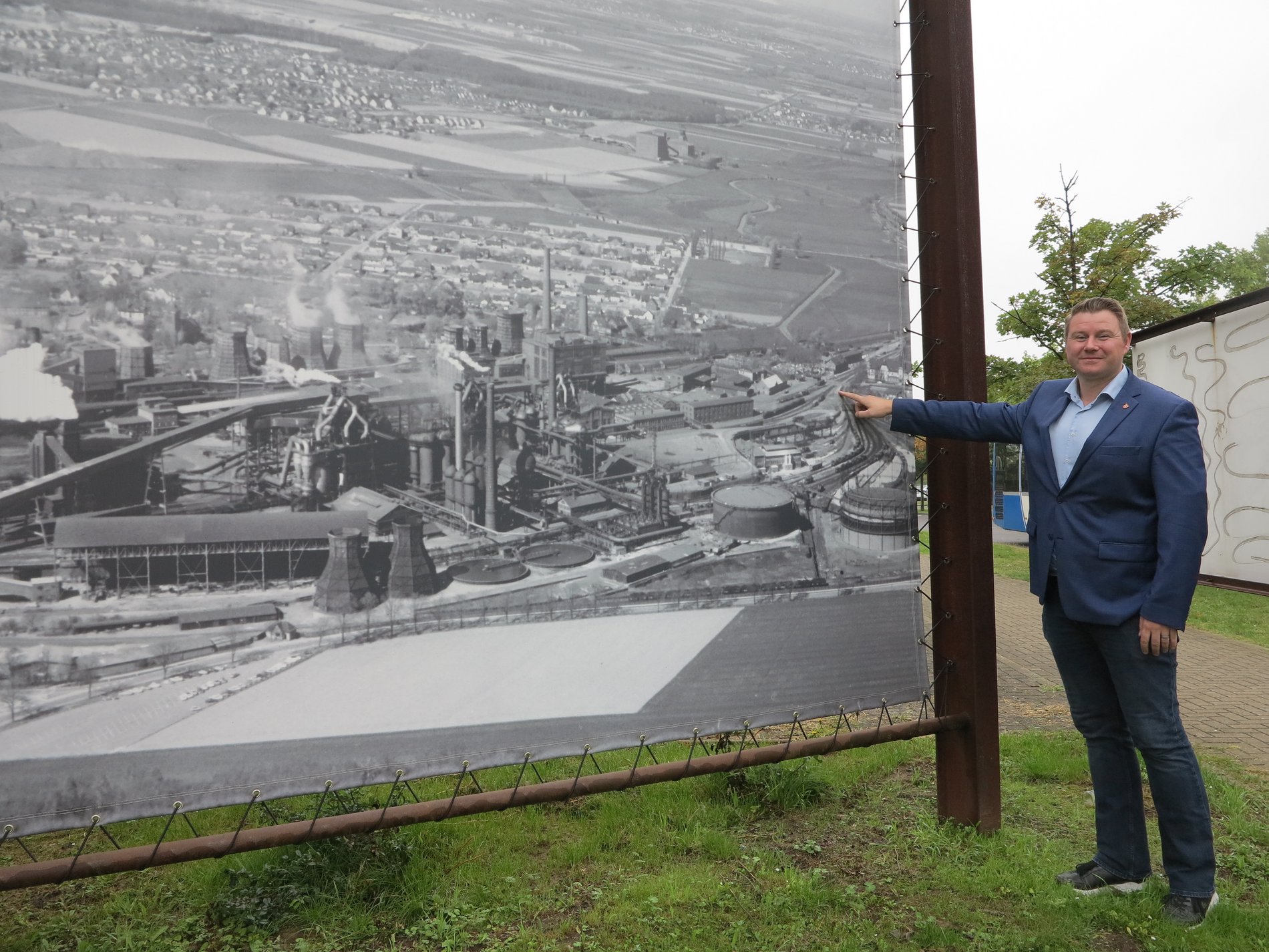 Ein Bild aus Zeiten, als hier noch 5000 Menschen in der Stahlerzeugung malochten.    
