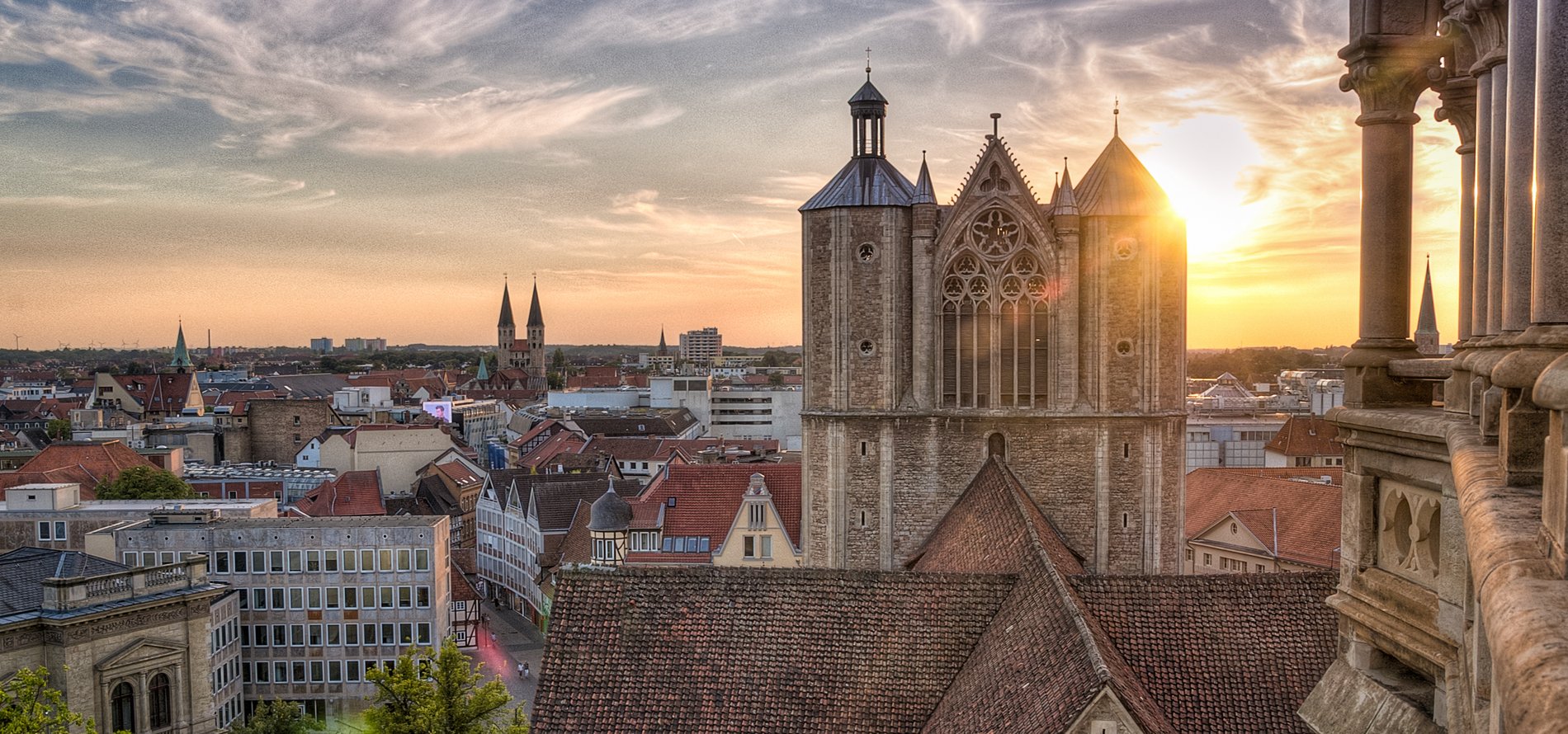 Eine Panoramaaufnahme von Braunschweig.