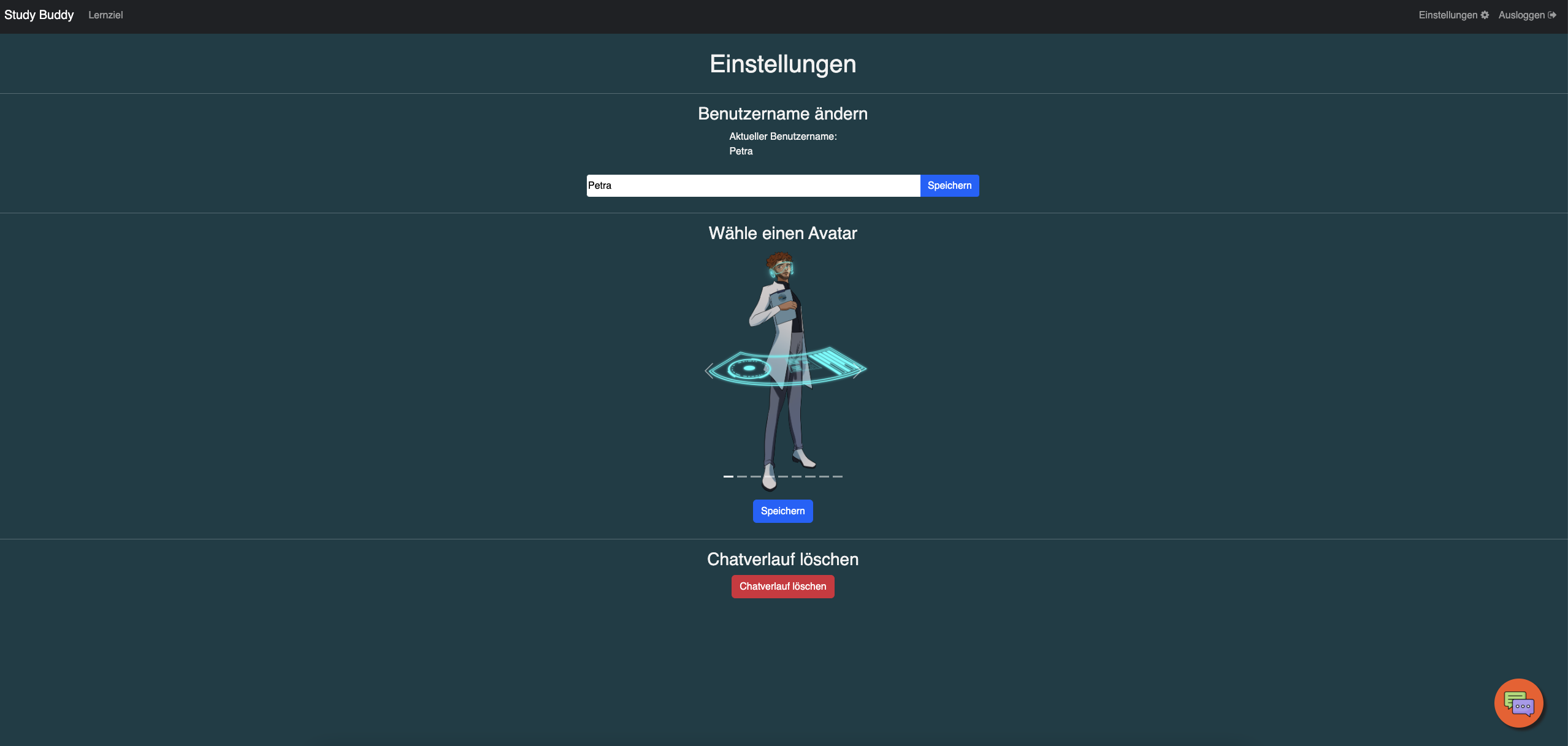 Die StudyBuddy Avatarauswahl