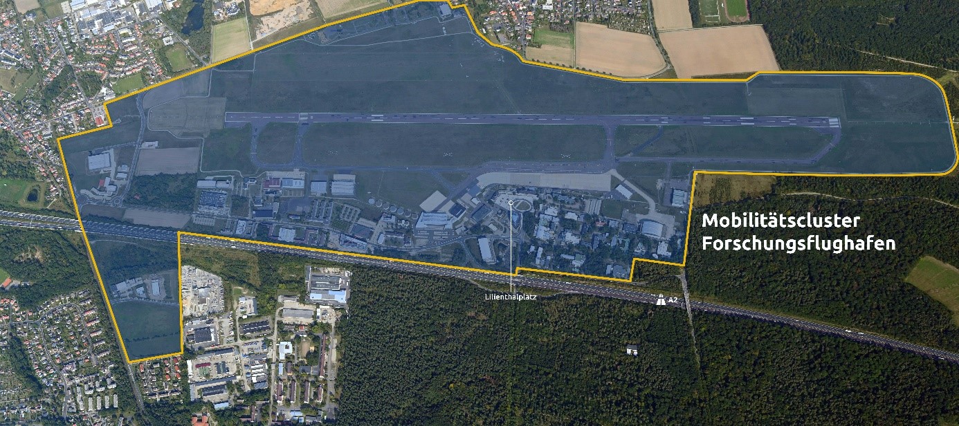 Karte vom Mobilitätscluster Forschungsflughafen.